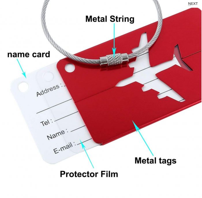 Rectangular Aluminium Luggage Tag