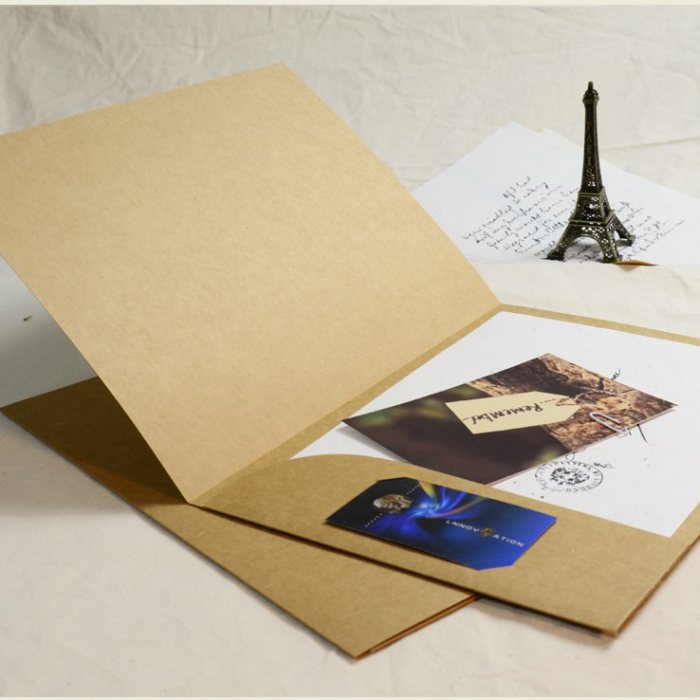 Customised A4 Kraft Paper Folder With Logo Print Singapore