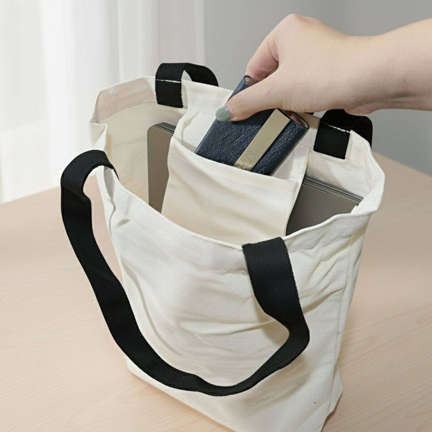 Canvas Tote Bag with Pocket (12oz)