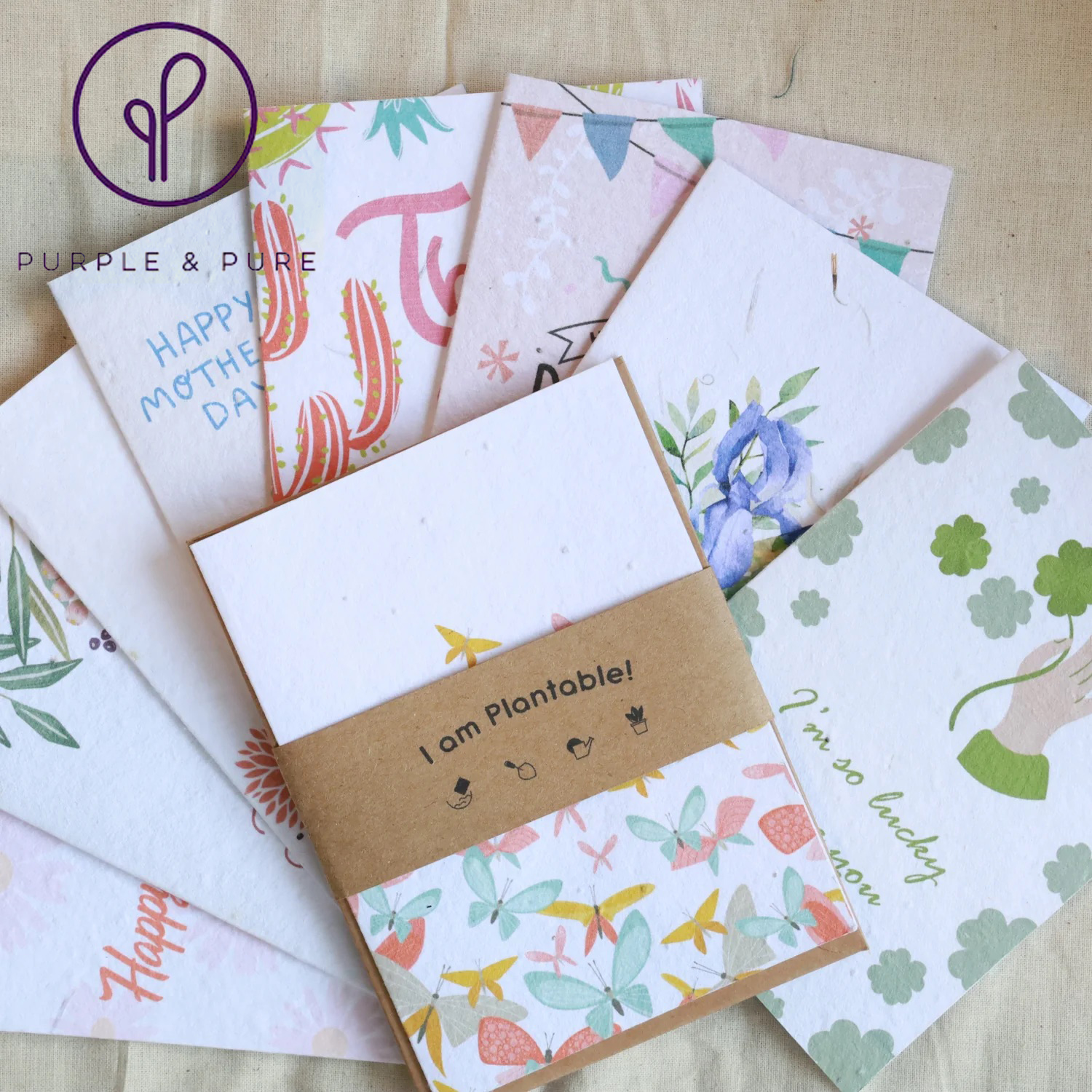 Purple&Pure Plantable Greeting Cards