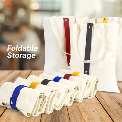 Color Strap Foldable Canvas Bag – 8oz (340×400)