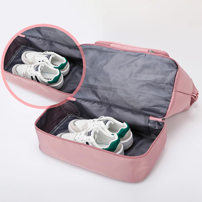 Foldable Travel Duffel Bag with Shoe Compartment