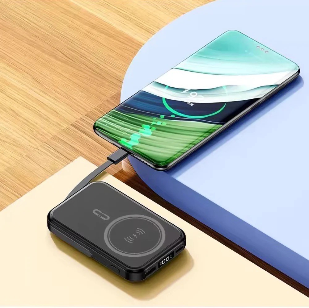 10,000mAh Supreme Magnetic Wireless Powerbank with Cables & Stand