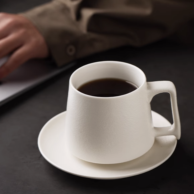 350ml Stone Ceramic Mug with Lid 