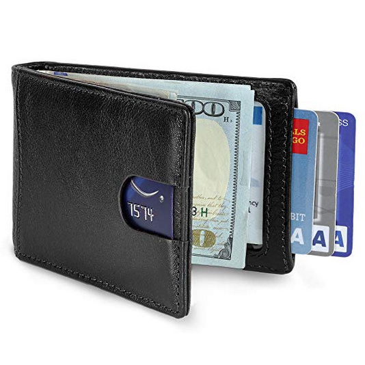 Customised RFID Blocking Slim Bifold Leather Wallet With Logo Print ...