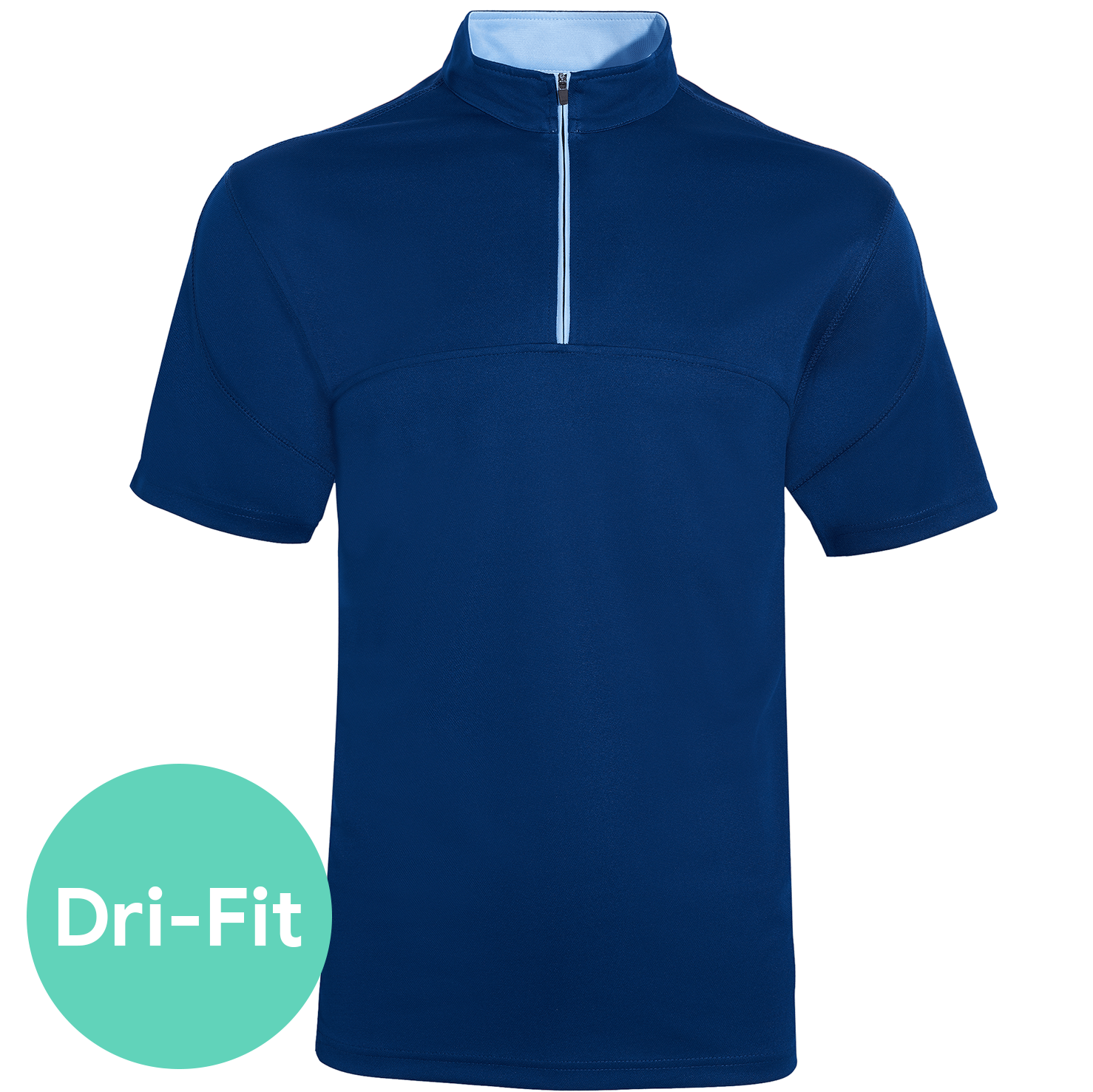 Basic 2-Tone Mandarin Collar Dri-fit T-Shirt 