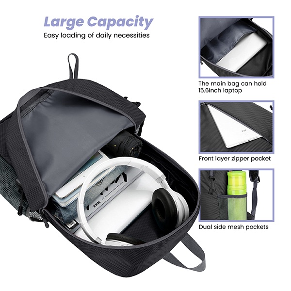 Light Hiking Foldable Backpack with Pouch