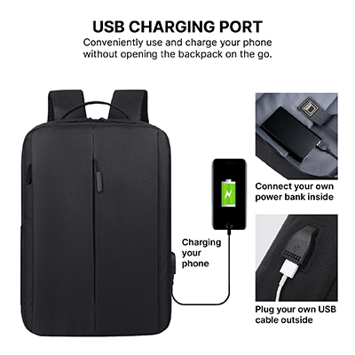 15.6'' WAYU Laptop Backpack with External USB Port