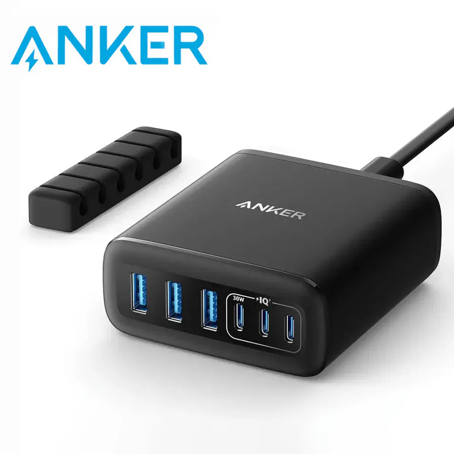 112W Gan Charger with 6 ports (3 x USB-C & 3 x USB-A)