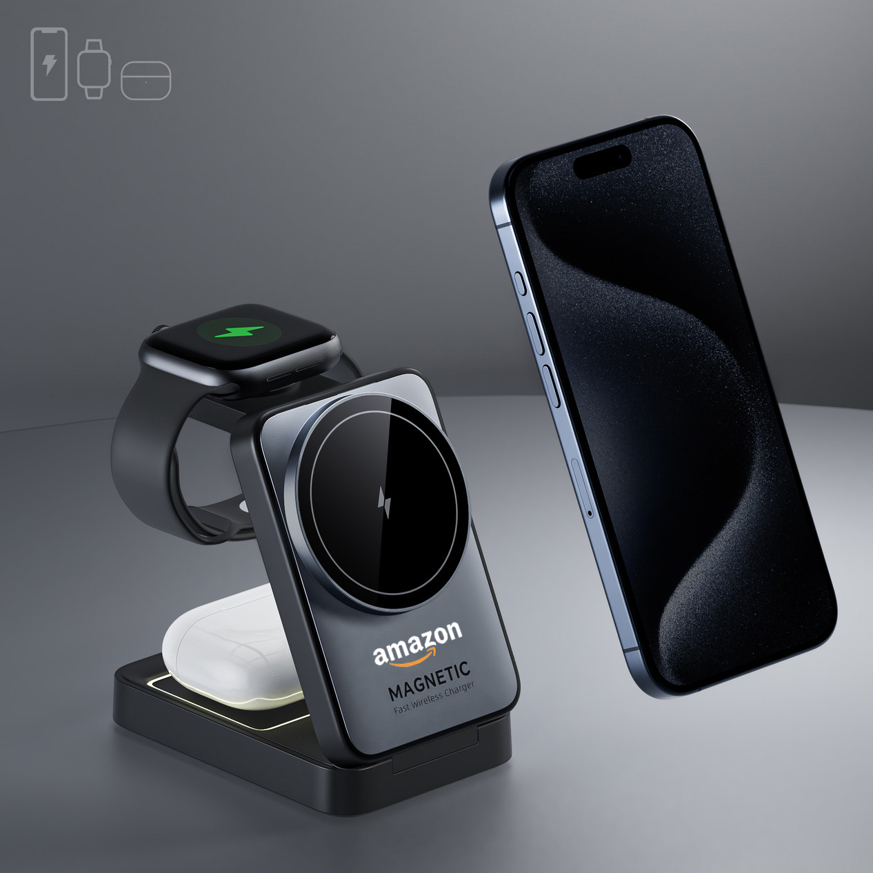 15W Fold 3 in 1 Wireless Charger 