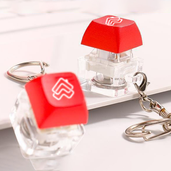 LED Keycap Clicker Keychain