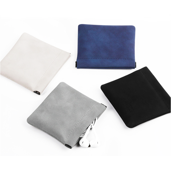Earphone PU Leather Organiser pouch (Auto-Closed Closure)