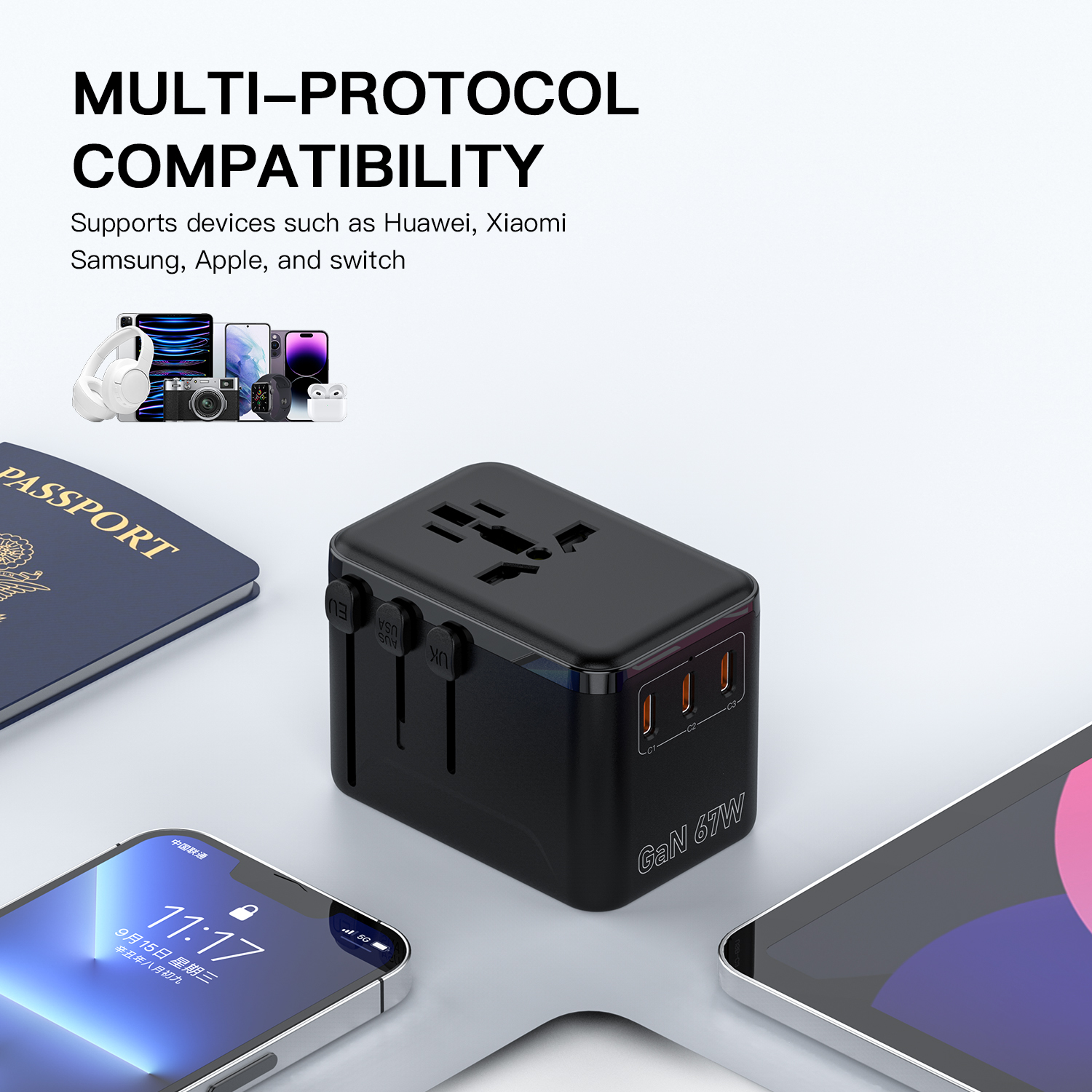 67W GaN Vago Travel Adaptor