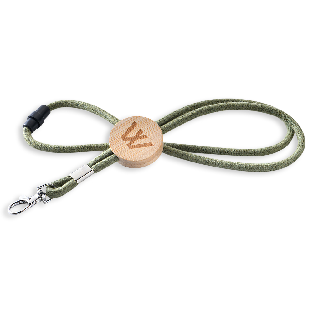 Cotton Lanyard with Bamboo Tag