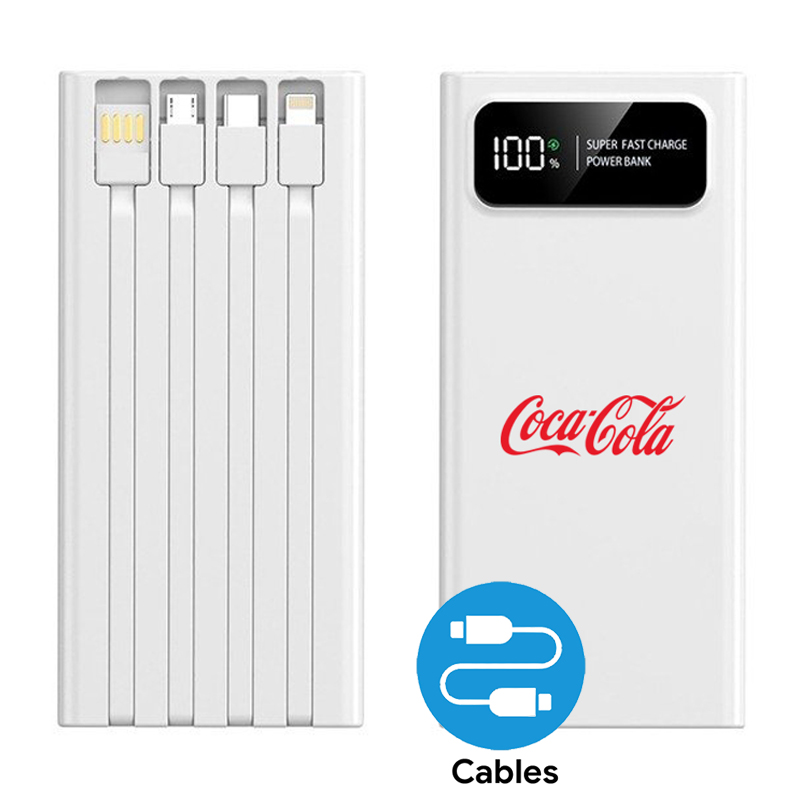 10,000mAh QUICK Charge Powerbank (With Built-in Cables)