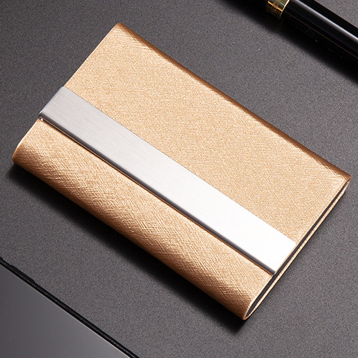 Stripe PU Name Card Holder 