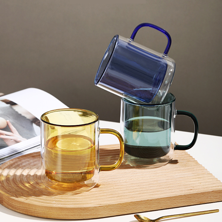 300ml Prism Double Wall Glass Mug