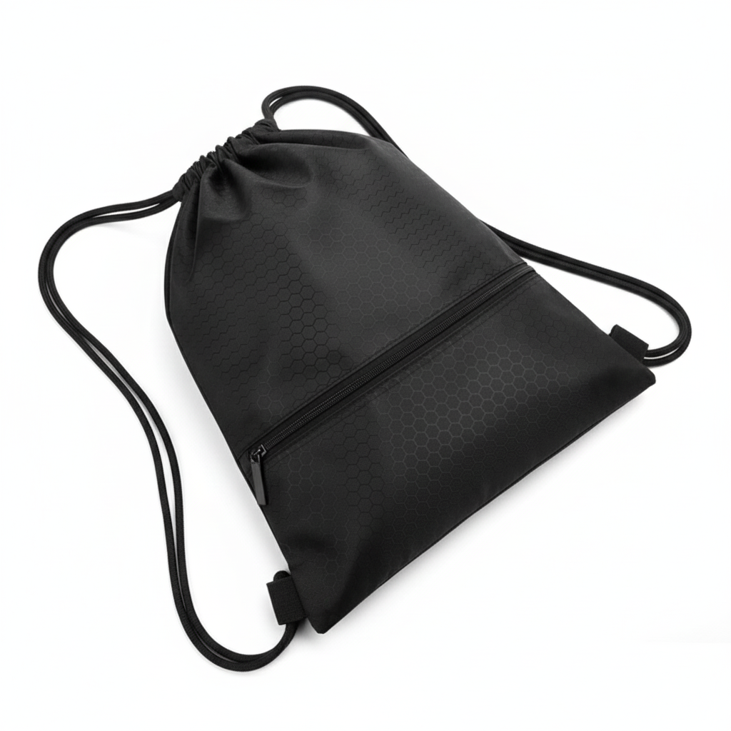 High Quality Drawstring Bag with Front Pocket (Water-Resistant)