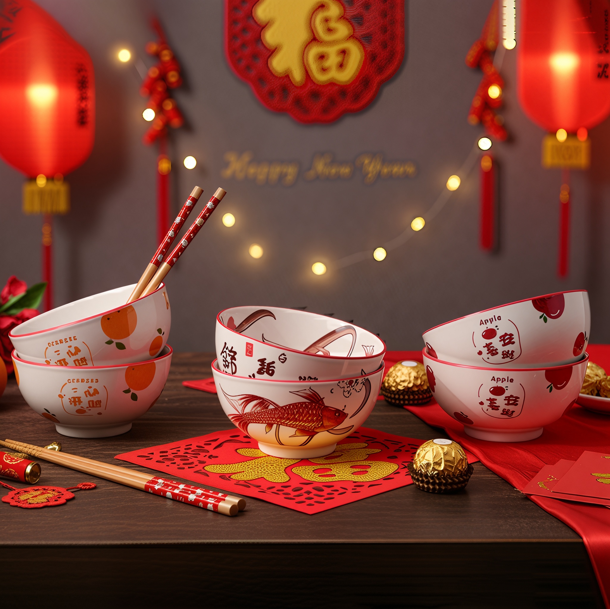 Prosperity Bowl and Chopstick Set