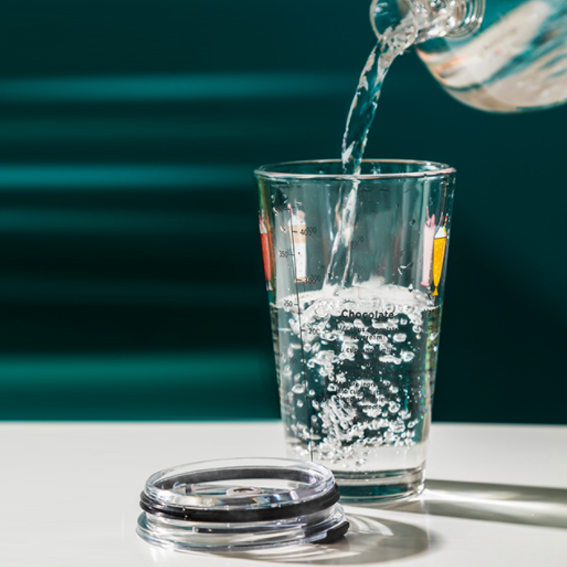 450ml Clear Premium Glass Tumbler with Straw