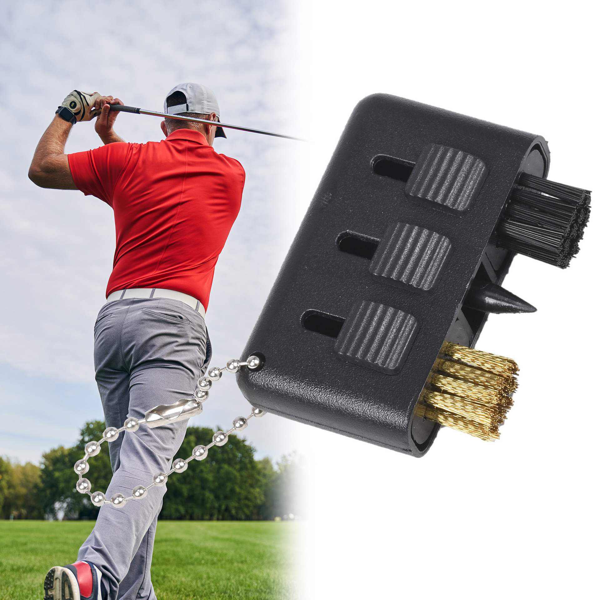 3 in 1 Golf Club Brush 
