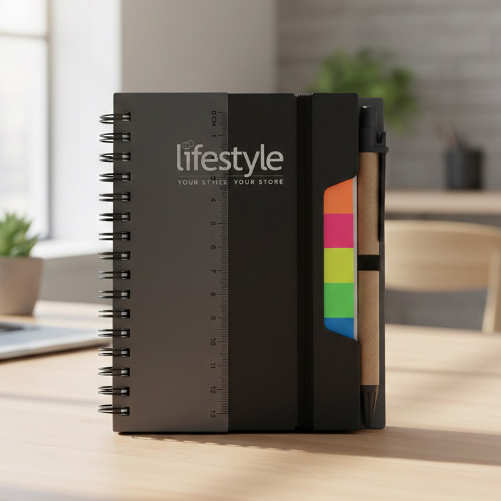 Ruler Eco-Notebook Pen with Strap