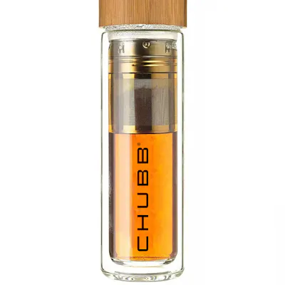 400ml Glass Bamboo Bottle with Tea Infuser