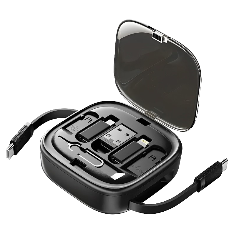 Customised 60W Data Cable Set with Retractable Charging Cable With Logo