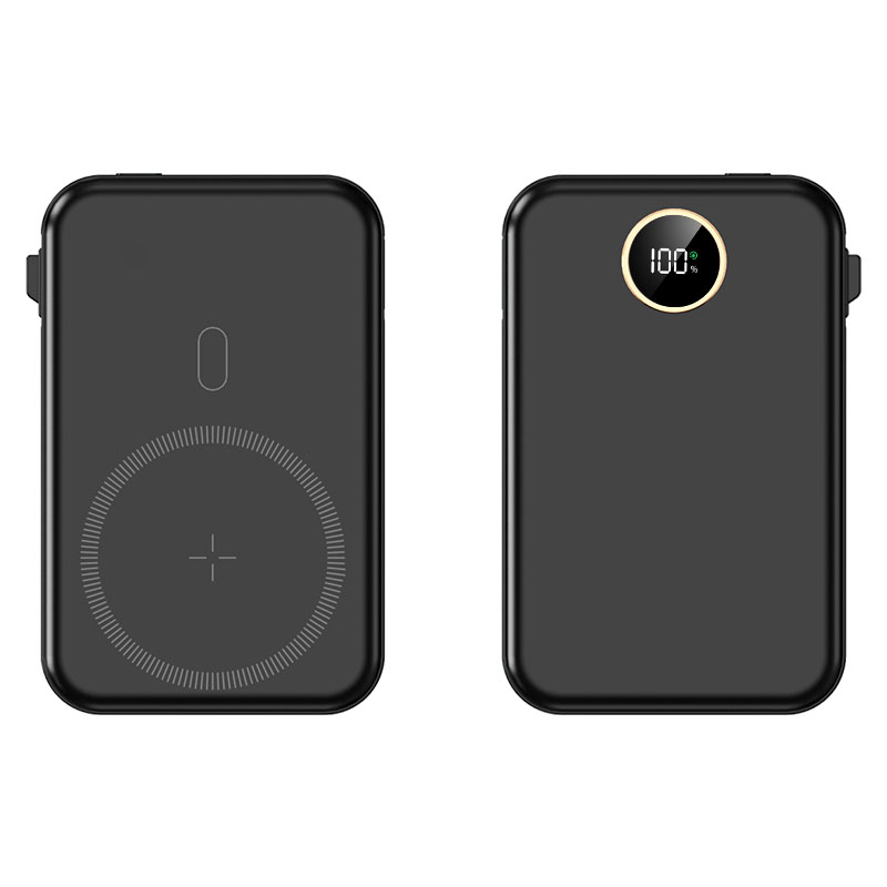 10,000mAh Utility Magnetic Wireless Powerbank with Cables