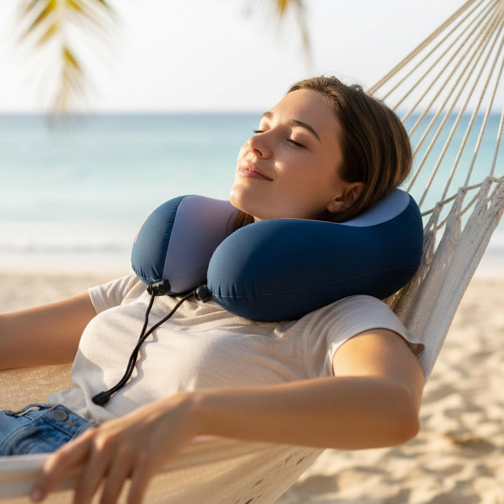 Memory Foam Travel Pillow with Flight Pouch