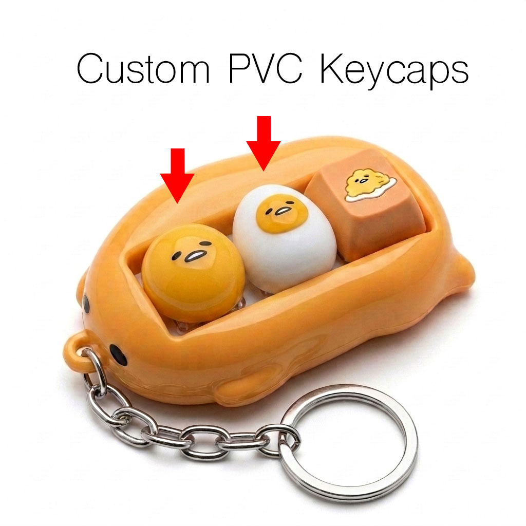 Custom PVC Fidget Keycap Clicker Keychain - Custom Keychains - 2 Custom PVC keycap shape