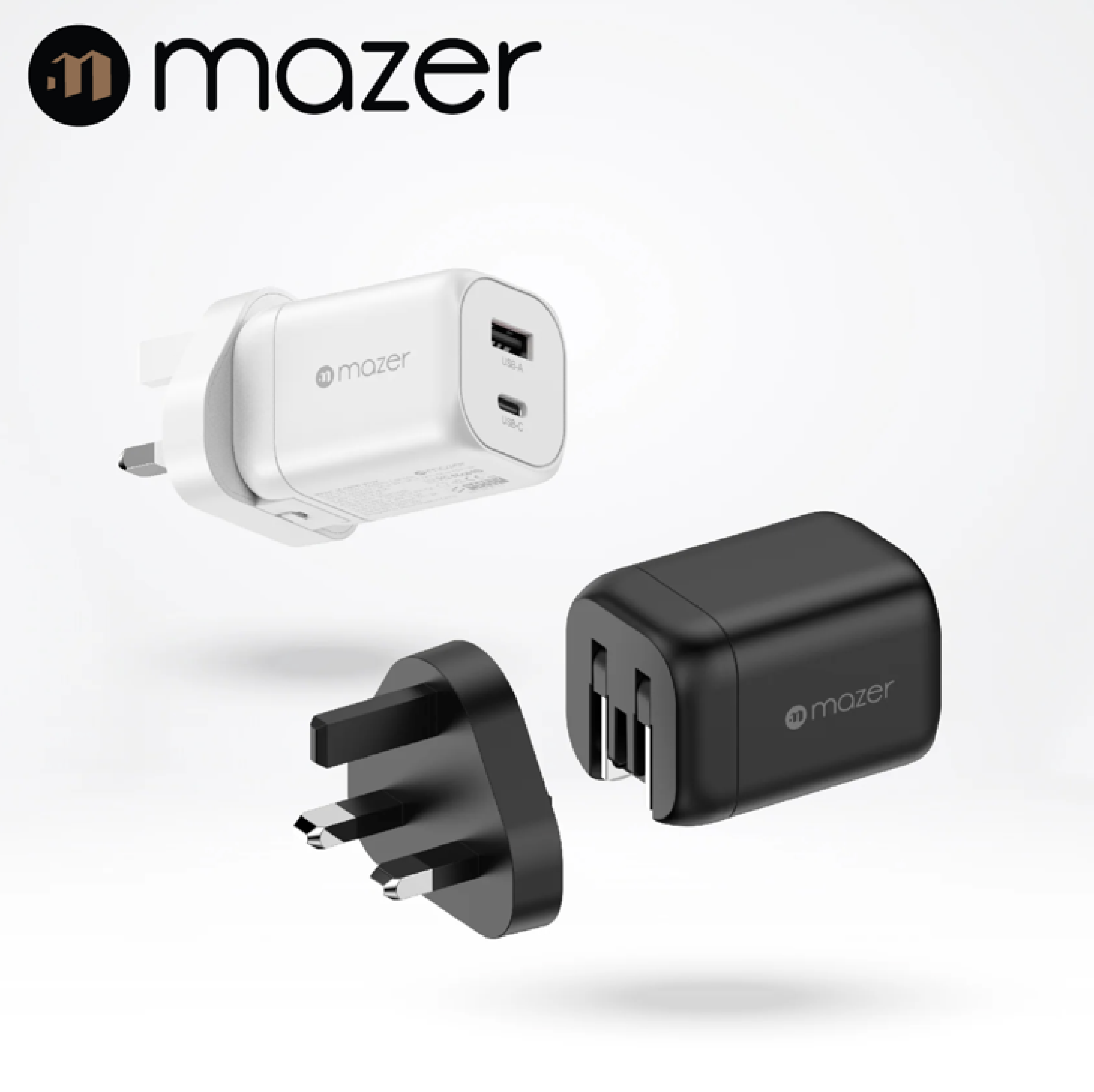 Mazer PrestigeGaN 40W Dynamic Power Adaptor with 60W Max GaN Wall Charger (2 Ports)