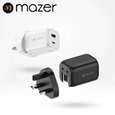 Mazer PrestigeGaN 40W Dynamic Power Adaptor with 60W Max GaN Wall Charger (2 Ports) - Wall Charger Mazer PrestigeGaN 40W Dynamic Power Adaptor with 60W Max GaN Wall Charger (2 Ports) - Wall Charger