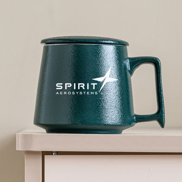 350ml Stone Ceramic Mug with Lid 