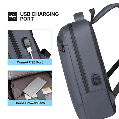 15.6'' DOLLY Laptop Backpack with External USB Port