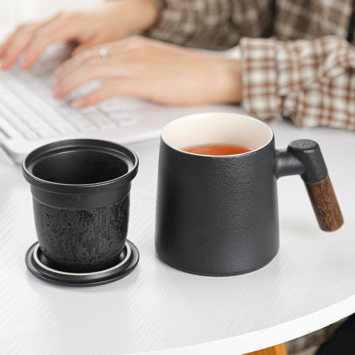 400ml Mori Ceramic Cup with Tea Filter 