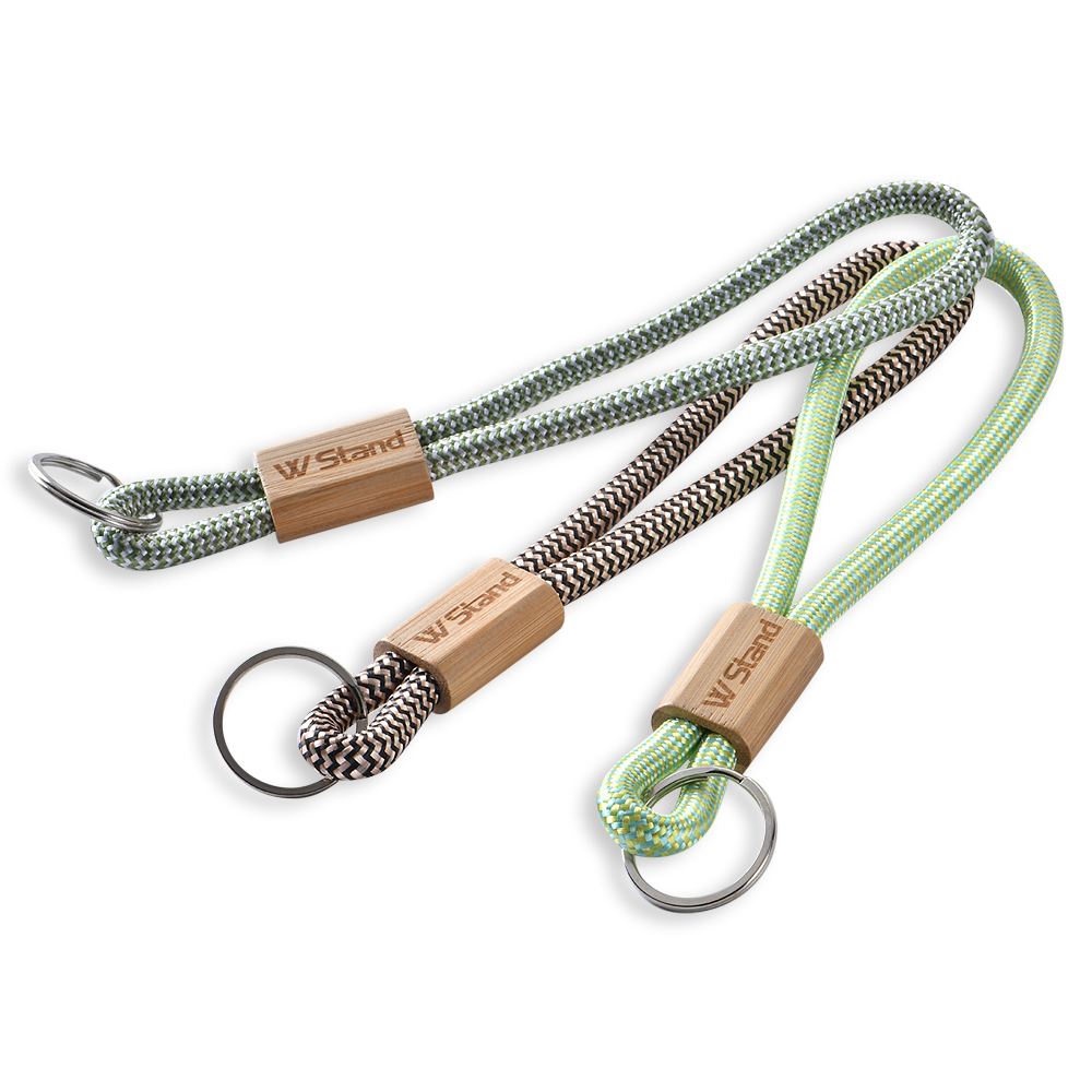 	Braided Nylon Wristlet with Bamboo Finishing