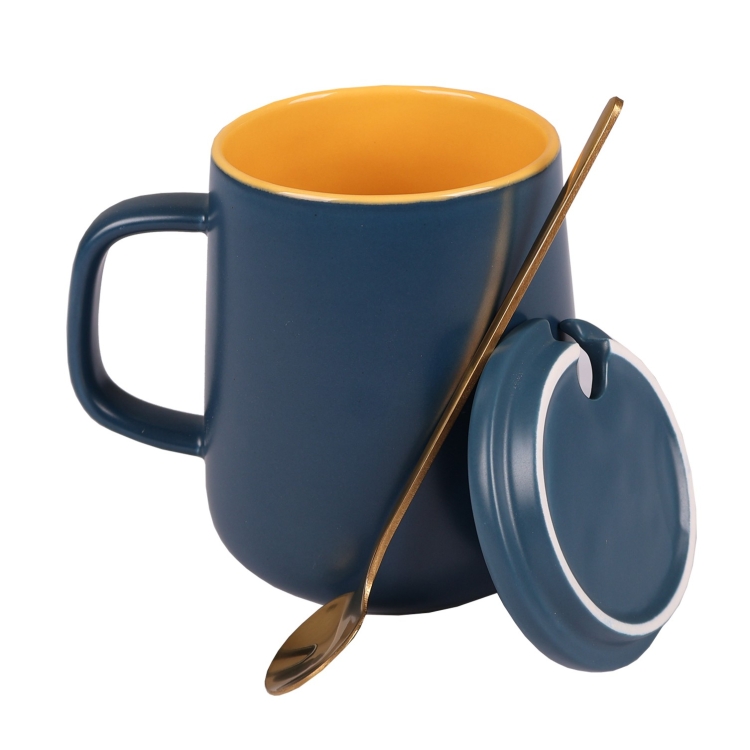 430ml Vero Ceramic Mug with Metal Spoon