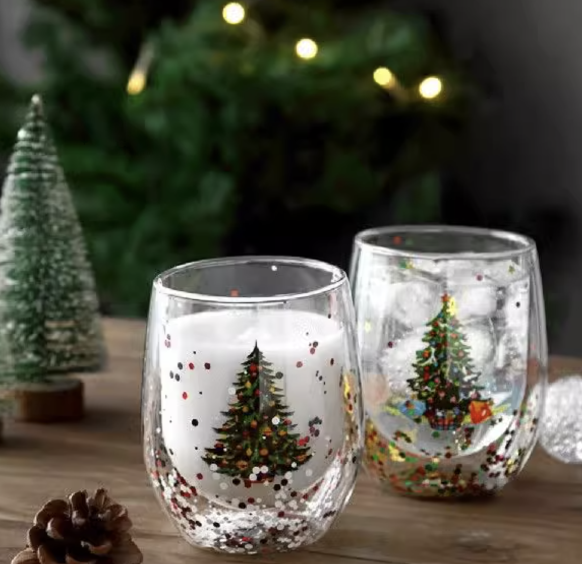 300ml Double Wall Confetti Christmas Mug 