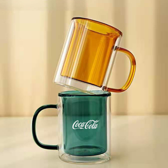 300ml Prism Double Wall Glass Mug 