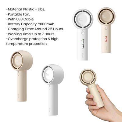 JISULIFE Handheld 3 Speed Mini Fan - 2000mAh