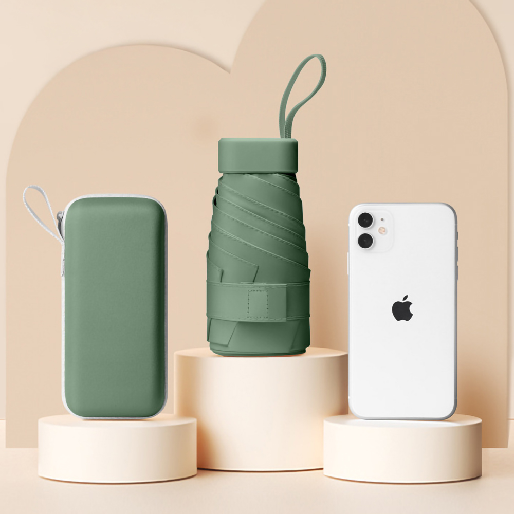 19'' Compact Lightweight Umbrella with UV Coating in Case