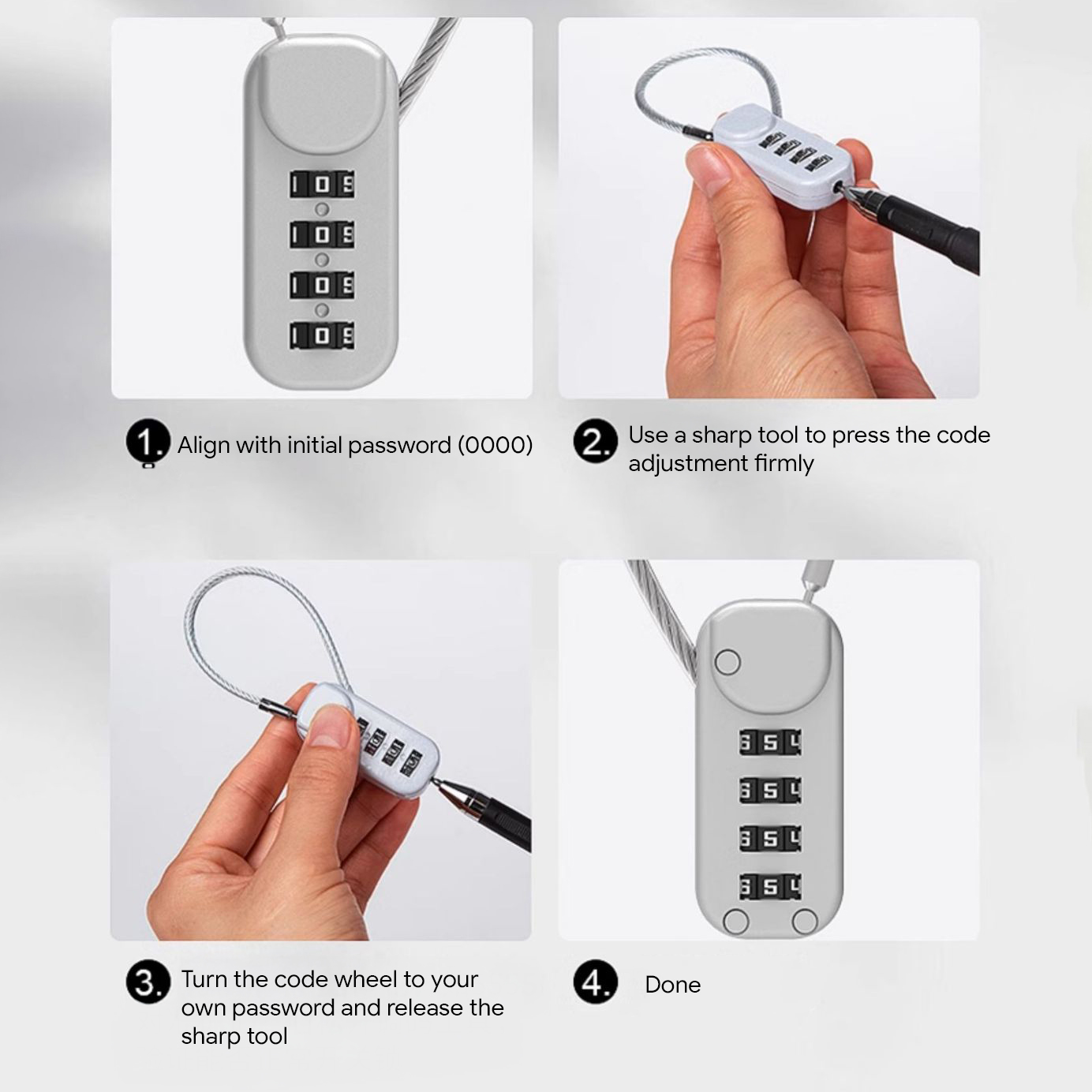 TSA Metal Cable Padlock 