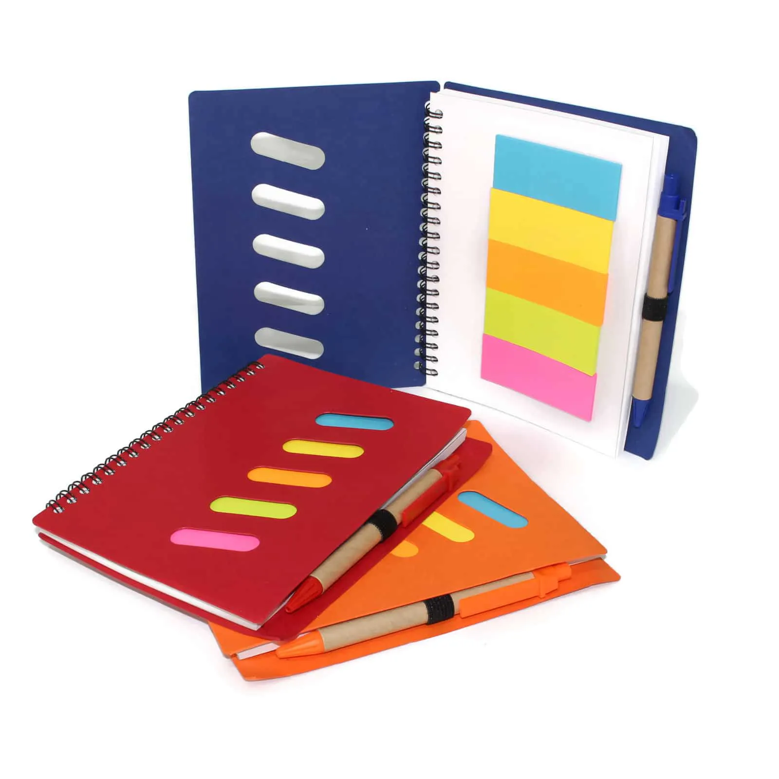 Recycled Eco-Friendly  Notebook with Pen + Post it Pads