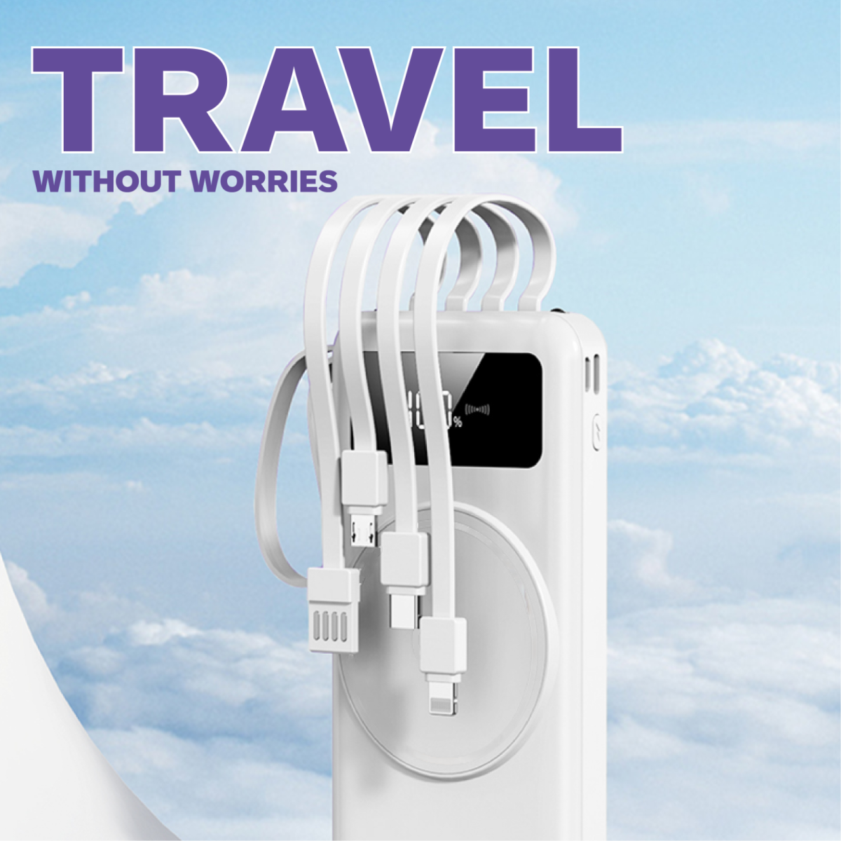 10,000mah Zavo Powerbank (with detachables cables)