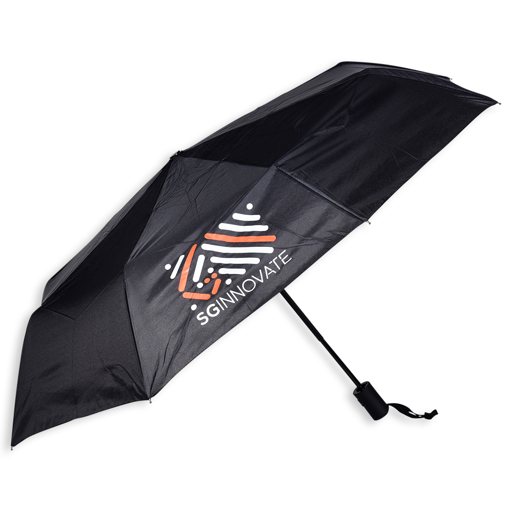 Customised 21.5'' Automatic Foldable Umbrella With Logo Print Singapore