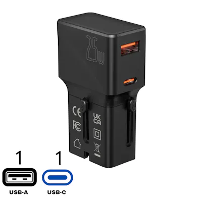 25W Portable PD Travel Adapter cum Wall Charger