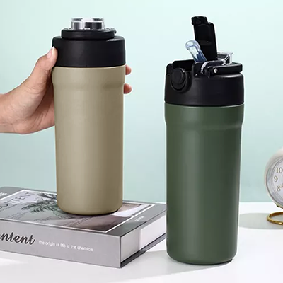 680ml TIGO Stainless Steel Bottle with Straw Carry Handle
