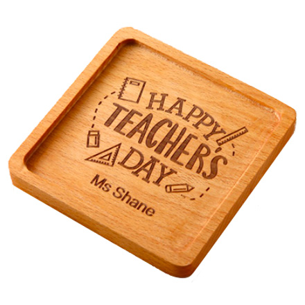 Heat Insulation Grooved Wooden Coaster