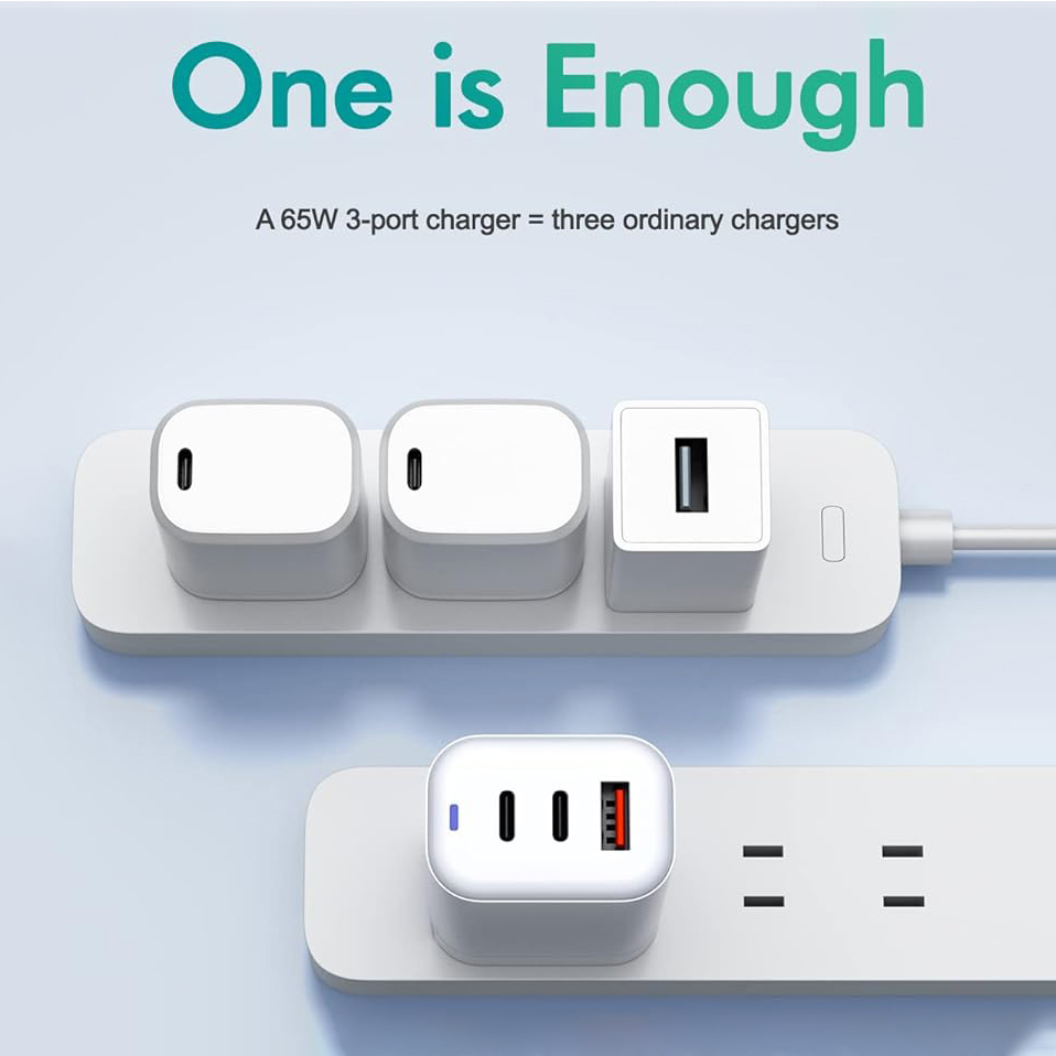 65W Wally GaN Travel Adaptor cum Wall Charger